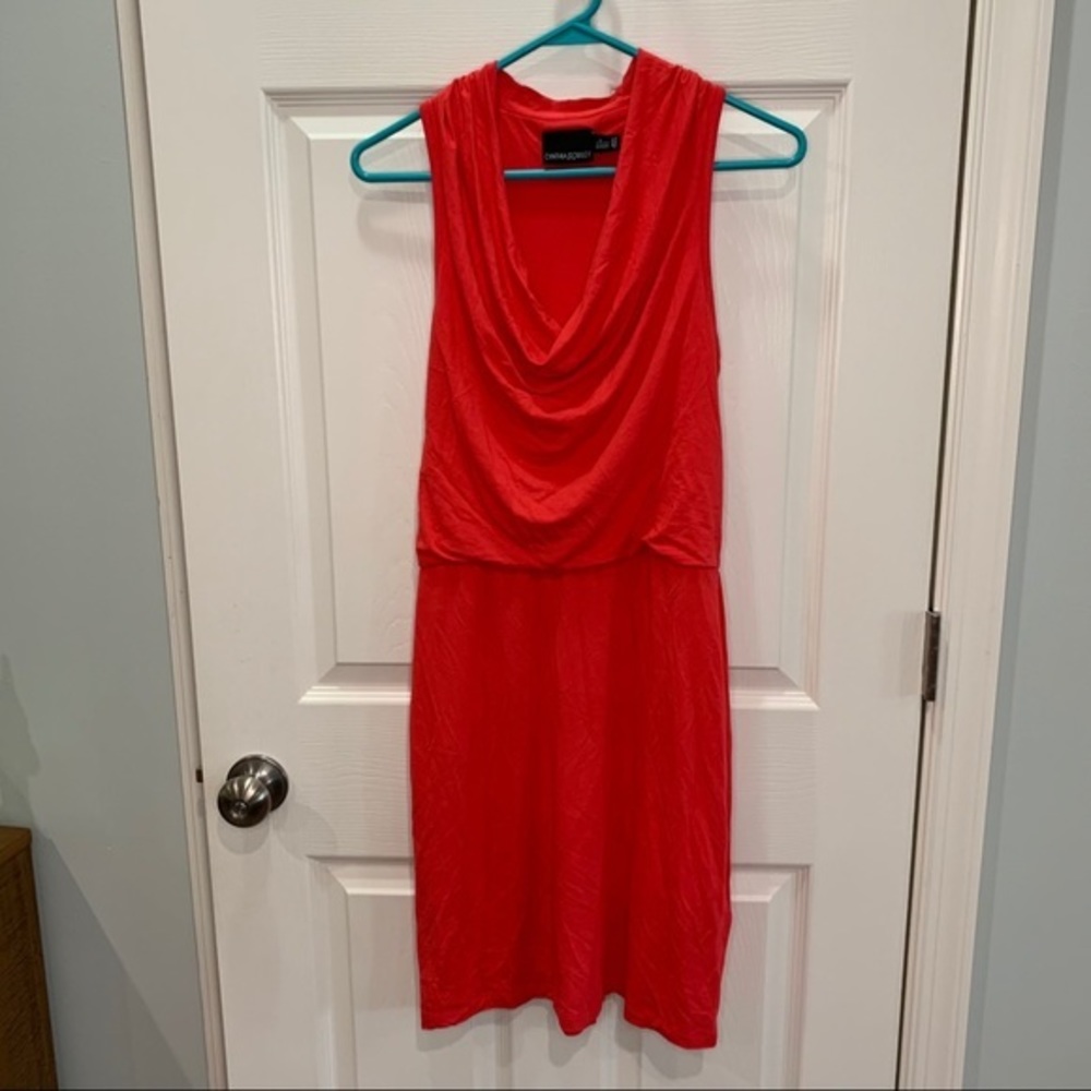 Cynthia‎ Rowley drape front fitted bottom dress SM